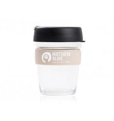 Pahar sticla to go KeepCup - Matthew Algie Glass Brew Cup Black 12 oz (350 ml)