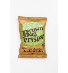 Chipsuri cu branza cheddar si ceapa Brown Bag Crisps
